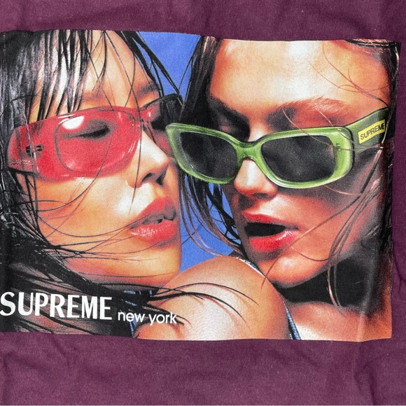 Supreme Eyewear Tee Shirt Mens Medium Size Eggplant Color - Picture 2 of 5